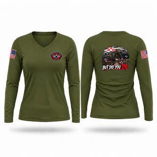 Womens Long Sleeve Vneck Shirt, APD TEMS, Police, Teamtime, Team time, sublimation, custom sports apparel, team uniforms, spirit wear, spiritwear, sports uniforms, custom shirts, team store, custom team store, fundraiser sports, apparel fundraiser