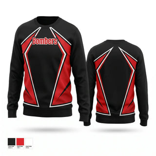 Crew Neck Sweatshirt, Bombers, Baseball, Teamtime, Team time, sublimation, custom sports apparel, team uniforms, spirit wear, spiritwear, sports uniforms, custom shirts, team store, custom team store, fundraiser sports, apparel fundraiser