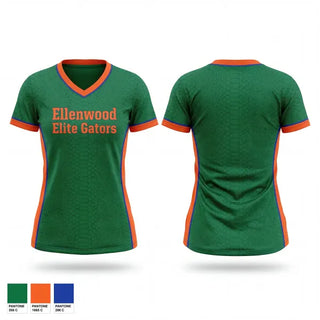 Womens Short Sleeve Vneck Shirt, Ellenwood Elite Gators, , Teamtime, Team time, sublimation, custom sports apparel, team uniforms, spirit wear, spiritwear, sports uniforms, custom shirts, team store, custom team store, fundraiser sports, apparel fundraiser
