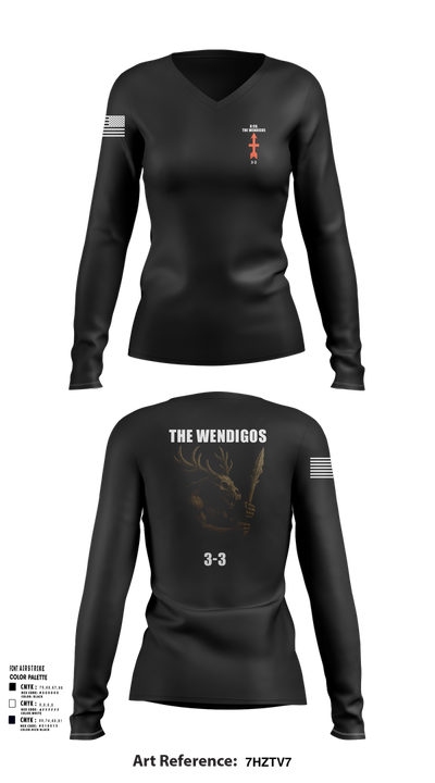 2-127 D-CO 34919210 Women's Long Sleeve V-neck Shirt - 108