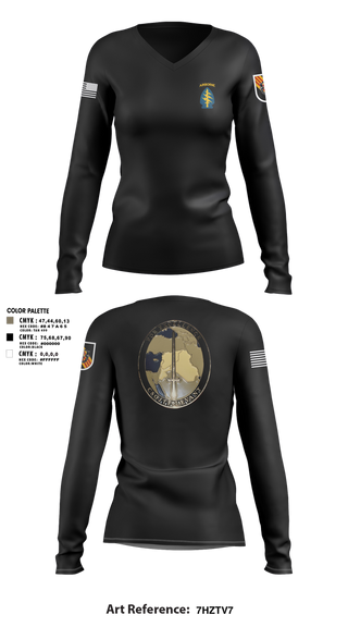 Womens Long Sleeve Vneck Shirt, 5th Special Forces Group, , Teamtime, Team time, sublimation, custom sports apparel, team uniforms, spirit wear, spiritwear, sports uniforms, custom shirts, team store, custom team store, fundraiser sports, apparel fundraiser