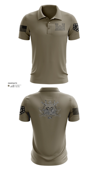 Short Sleeve Performance Polo, 125 ENGINEER COMPANY, National Guard, Teamtime, Team time, sublimation, custom sports apparel, team uniforms, spirit wear, spiritwear, sports uniforms, custom shirts, team store, custom team store, fundraiser sports, apparel fundraiser