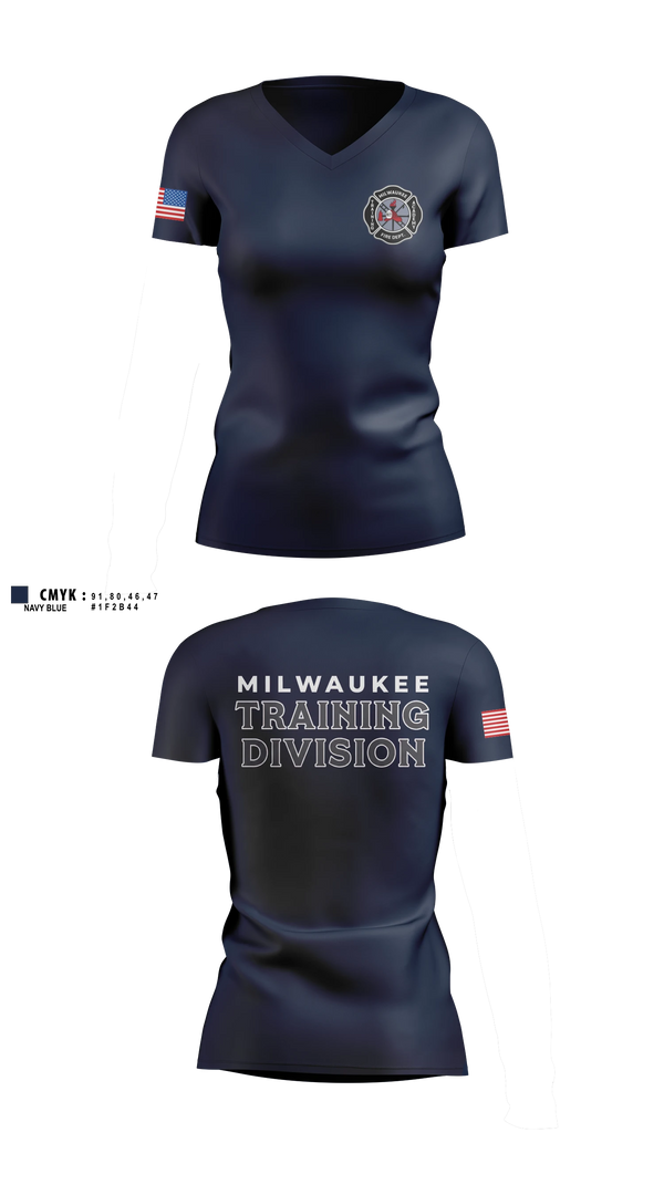 Womens Short Sleeve Vneck Shirt, Milwaukee Fire Department Training Division, Fire Department, Teamtime, Team time, sublimation, custom sports apparel, team uniforms, spirit wear, spiritwear, sports uniforms, custom shirts, team store, custom team store, fundraiser sports, apparel fundraiser