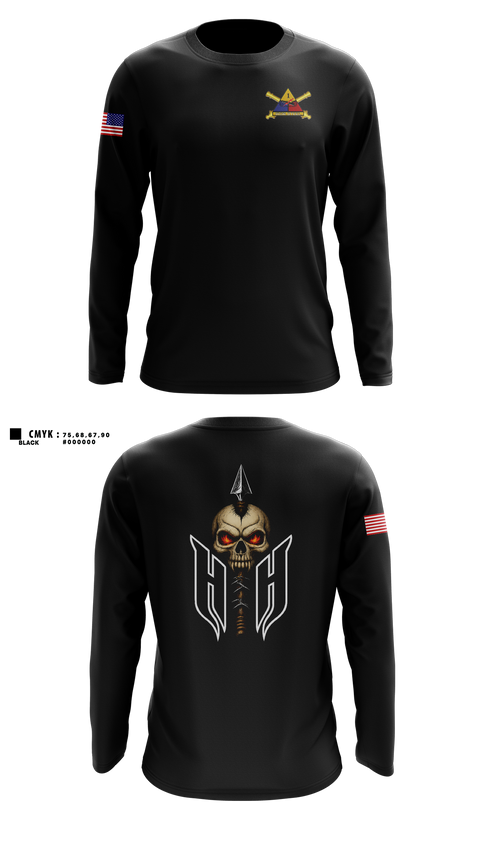 Long Sleeve Performance Shirt, 1AD DIVARTY HHB, Army, Teamtime, Team time, sublimation, custom sports apparel, team uniforms, spirit wear, spiritwear, sports uniforms, custom shirts, team store, custom team store, fundraiser sports, apparel fundraiser