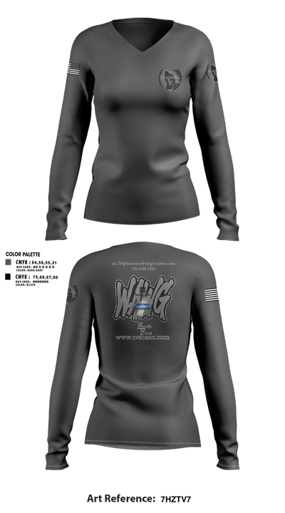 WeAllWeGot~Family First 22026589 Women's Long Sleeve V-neck Shirt - 23
