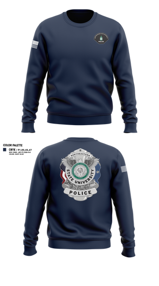 Crew Neck Sweatshirt, NSU PD, Police, Teamtime, Team time, sublimation, custom sports apparel, team uniforms, spirit wear, spiritwear, sports uniforms, custom shirts, team store, custom team store, fundraiser sports, apparel fundraiser