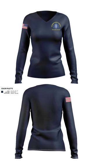 Womens Long Sleeve Vneck Shirt, JCH Paramedic Services, EMS/EMT, Teamtime, Team time, sublimation, custom sports apparel, team uniforms, spirit wear, spiritwear, sports uniforms, custom shirts, team store, custom team store, fundraiser sports, apparel fundraiser