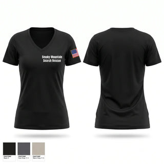 Womens Short Sleeve Vneck Shirt, Smoky Mountain Search & Rescue, EMS/EMT, Teamtime, Team time, sublimation, custom sports apparel, team uniforms, spirit wear, spiritwear, sports uniforms, custom shirts, team store, custom team store, fundraiser sports, apparel fundraiser