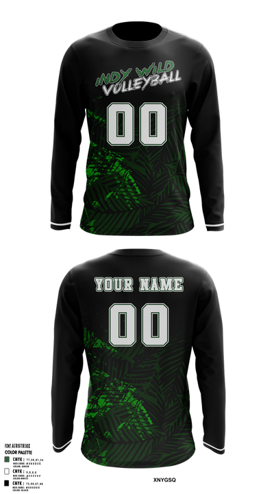 Indy Wild Volleyball 47140100 Long Sleeve Performance Shirt 10