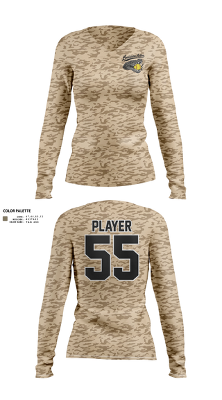 Womens Long Sleeve Vneck Shirt, Louisiana Action, Softball, Teamtime, Team time, sublimation, custom sports apparel, team uniforms, spirit wear, spiritwear, sports uniforms, custom shirts, team store, custom team store, fundraiser sports, apparel fundraiser