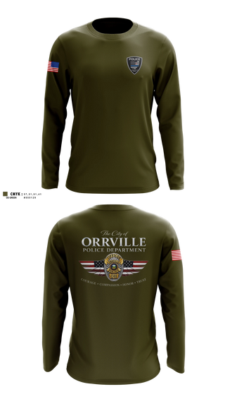 Long Sleeve Performance Shirt, Orrville Police Department, Police, Teamtime, Team time, sublimation, custom sports apparel, team uniforms, spirit wear, spiritwear, sports uniforms, custom shirts, team store, custom team store, fundraiser sports, apparel fundraiser
