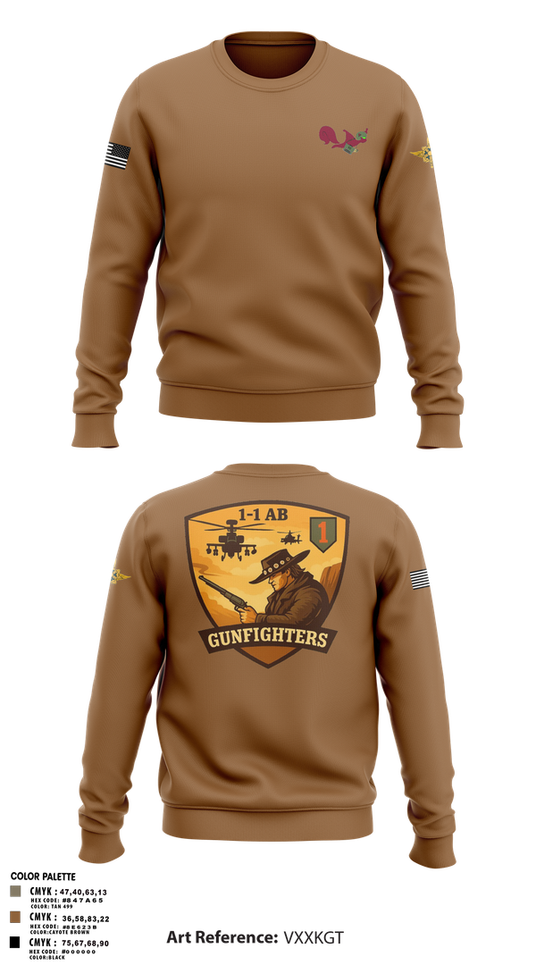 Crew Neck Sweatshirt, 1-1 Attack Battalion, HHC, S2, Army, Teamtime, Team time, sublimation, custom sports apparel, team uniforms, spirit wear, spiritwear, sports uniforms, custom shirts, team store, custom team store, fundraiser sports, apparel fundraiser