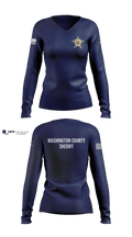 Washington County Sheriff's Department 29458252 Women's Long Sleeve V-neck Shirt - 100