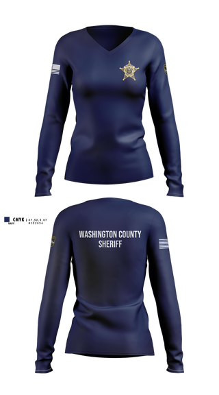 Womens Long Sleeve Vneck Shirt, Washington County Sheriff's Department, Police, Teamtime, Team time, sublimation, custom sports apparel, team uniforms, spirit wear, spiritwear, sports uniforms, custom shirts, team store, custom team store, fundraiser sports, apparel fundraiser