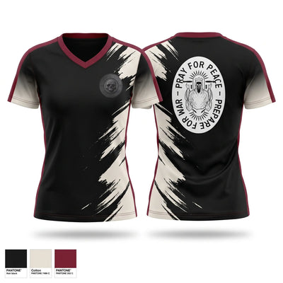 Darqnuphysique Women's Short Sleeve V-neck Shirt - 1