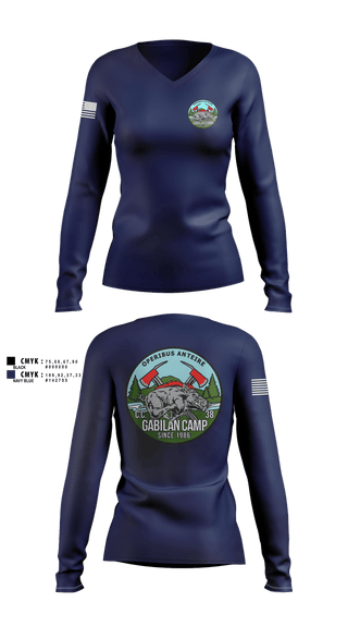 Womens Long Sleeve Vneck Shirt, Gabilan, Fire Department, Teamtime, Team time, sublimation, custom sports apparel, team uniforms, spirit wear, spiritwear, sports uniforms, custom shirts, team store, custom team store, fundraiser sports, apparel fundraiser