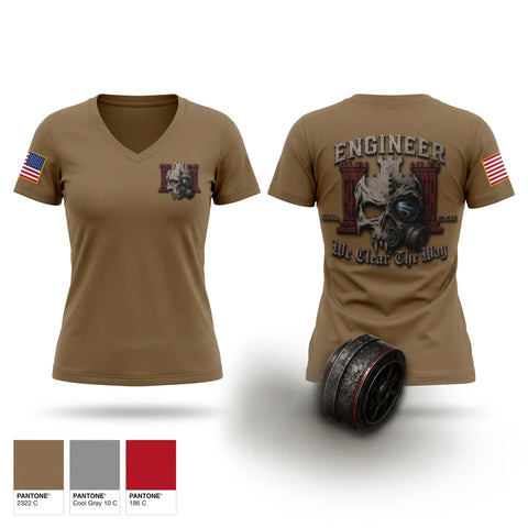 Womens Short Sleeve Vneck Shirt, 668th EN CO C2CRE, Army, Teamtime, Team time, sublimation, custom sports apparel, team uniforms, spirit wear, spiritwear, sports uniforms, custom shirts, team store, custom team store, fundraiser sports, apparel fundraiser