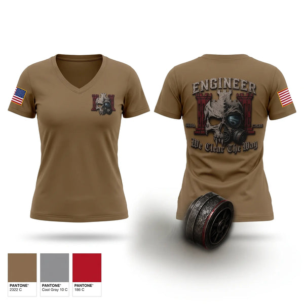 Womens Short Sleeve Vneck Shirt, 668th EN CO C2CRE, Army, Teamtime, Team time, sublimation, custom sports apparel, team uniforms, spirit wear, spiritwear, sports uniforms, custom shirts, team store, custom team store, fundraiser sports, apparel fundraiser