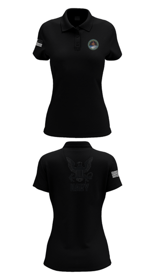 Women's Short Sleeve Performance Polo, Cvn 77 IM-5, Navy, Teamtime, Team time, sublimation, custom sports apparel, team uniforms, spirit wear, spiritwear, sports uniforms, custom shirts, team store, custom team store, fundraiser sports, apparel fundraiser
