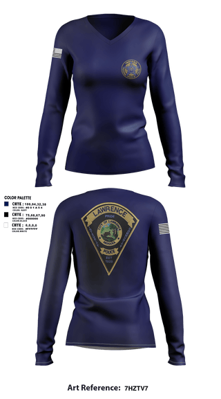Women's Long Sleeve Vneck Shirt, Lawrence Police FOP 1599, Police, Teamtime, Team time, sublimation, custom sports apparel, team uniforms, spirit wear, spiritwear, sports uniforms, custom shirts, team store, custom team store, fundraiser sports, apparel fundraiser