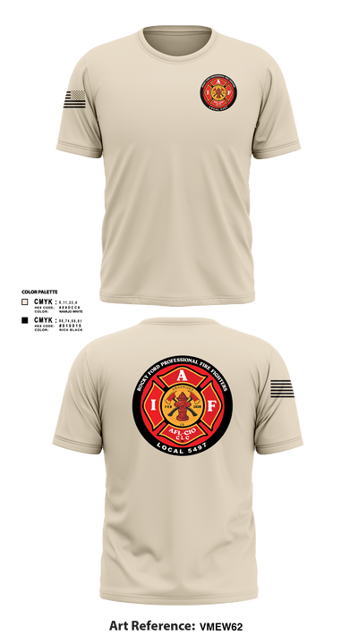 Rocky Ford Professional Firefighters Local 5497 65763835 Short Sleeve Performance Shirt - 102