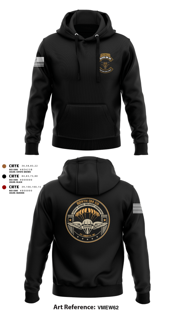 Hoodie, 824th QM CO (CADC-A), Army, Teamtime, Team time, sublimation, custom sports apparel, team uniforms, spirit wear, spiritwear, sports uniforms, custom shirts, team store, custom team store, fundraiser sports, apparel fundraiser