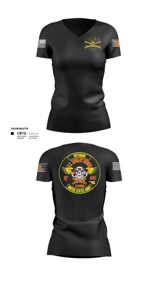 Women's Short Sleeve Vneck Shirt, US Cavalry Riders, Army, Teamtime, Team time, sublimation, custom sports apparel, team uniforms, spirit wear, spiritwear, sports uniforms, custom shirts, team store, custom team store, fundraiser sports, apparel fundraiser