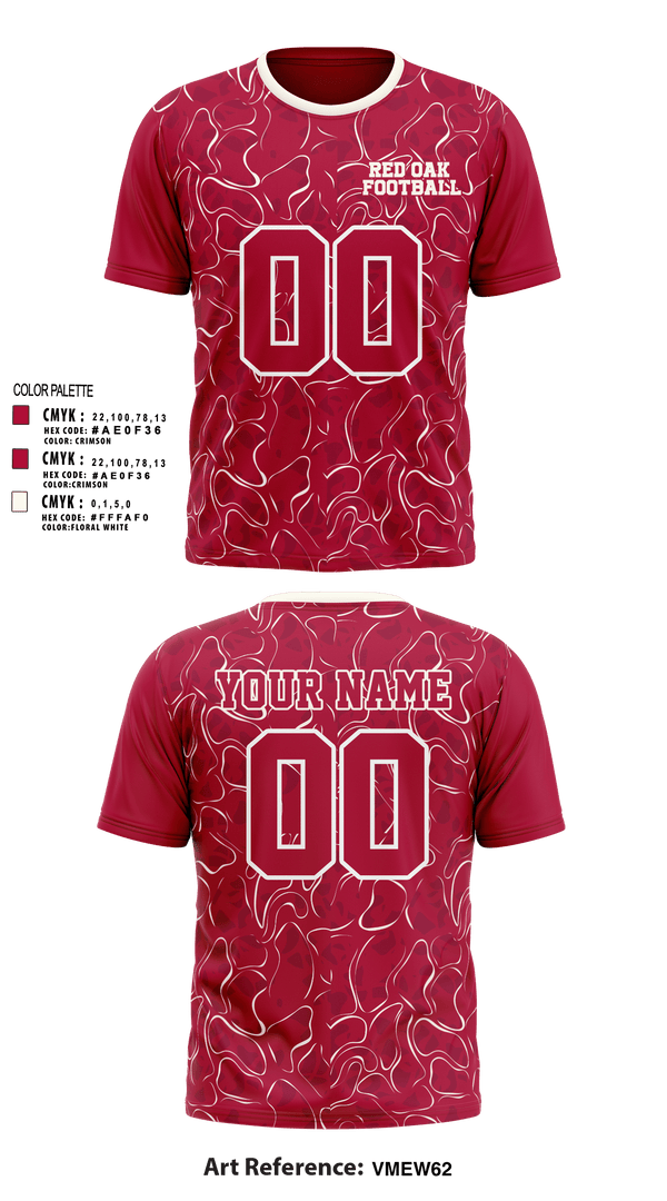 Short Sleeve Performance Shirt, Red oak, Football, Teamtime, Team time, sublimation, custom sports apparel, team uniforms, spirit wear, spiritwear, sports uniforms, custom shirts, team store, custom team store, fundraiser sports, apparel fundraiser