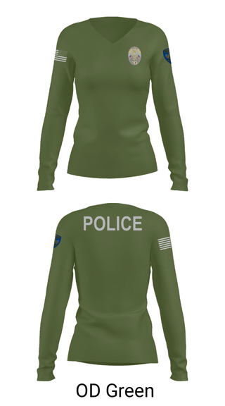 Women's Long Sleeve Vneck Shirt, Miami Police Department, Police, Teamtime, Team time, sublimation, custom sports apparel, team uniforms, spirit wear, spiritwear, sports uniforms, custom shirts, team store, custom team store, fundraiser sports, apparel fundraiser