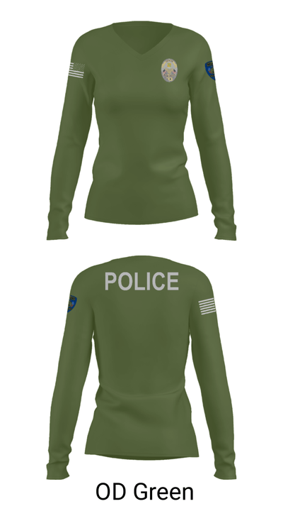 Miami Police Department 88232990 Women's Long Sleeve V-neck Shirt - 54