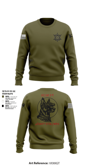 Crew Neck Sweatshirt, Hancock County Sheriffs Office K9 Unit, , Teamtime, Team time, sublimation, custom sports apparel, team uniforms, spirit wear, spiritwear, sports uniforms, custom shirts, team store, custom team store, fundraiser sports, apparel fundraiser