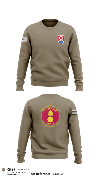 Crew Neck Sweatshirt, 129th Heavy Transport Company129 TC CO, Army, Teamtime, Team time, sublimation, custom sports apparel, team uniforms, spirit wear, spiritwear, sports uniforms, custom shirts, team store, custom team store, fundraiser sports, apparel fundraiser