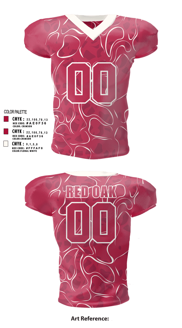 Football Jersey, Red oak, Football, Teamtime, Team time, sublimation, custom sports apparel, team uniforms, spirit wear, spiritwear, sports uniforms, custom shirts, team store, custom team store, fundraiser sports, apparel fundraiser