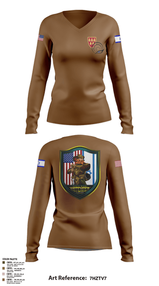 Women's Long Sleeve Vneck Shirt, 13TH Missile Defense Battery, , Teamtime, Team time, sublimation, custom sports apparel, team uniforms, spirit wear, spiritwear, sports uniforms, custom shirts, team store, custom team store, fundraiser sports, apparel fundraiser