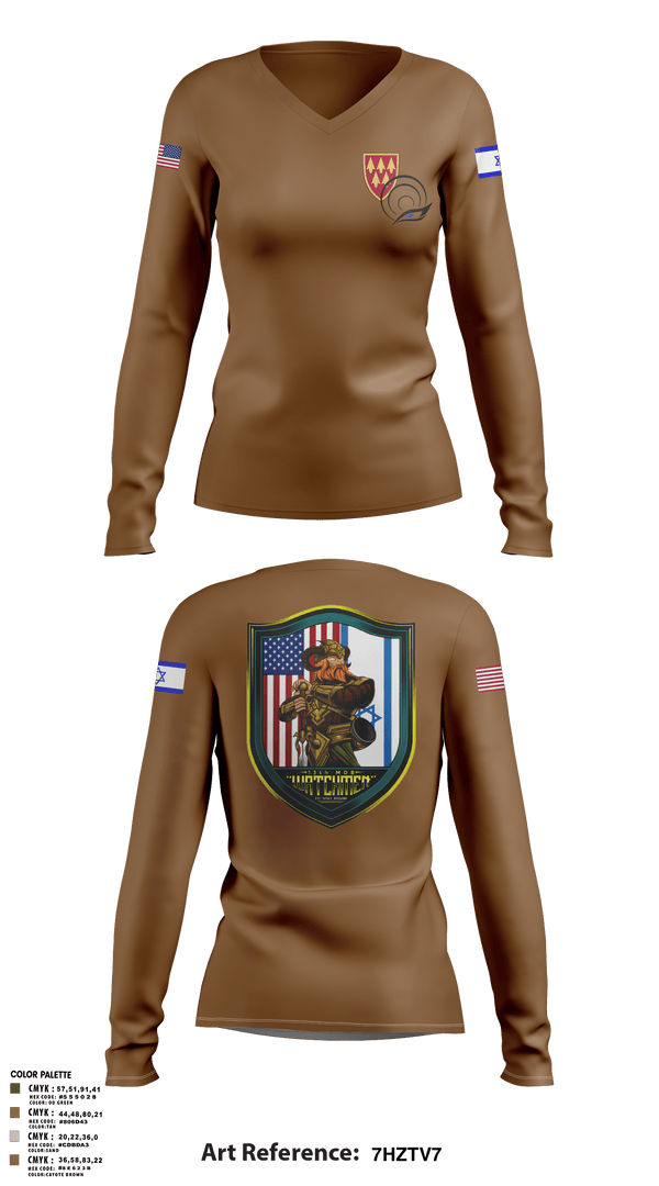 Women's Long Sleeve Vneck Shirt, 13TH Missile Defense Battery, , Teamtime, Team time, sublimation, custom sports apparel, team uniforms, spirit wear, spiritwear, sports uniforms, custom shirts, team store, custom team store, fundraiser sports, apparel fundraiser