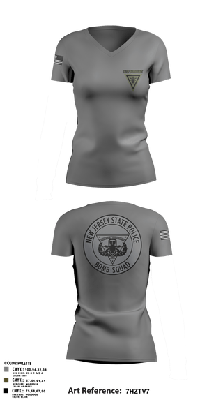 Women's Short Sleeve Vneck Shirt, NJSP BOMB UNIT, , Teamtime, Team time, sublimation, custom sports apparel, team uniforms, spirit wear, spiritwear, sports uniforms, custom shirts, team store, custom team store, fundraiser sports, apparel fundraiser