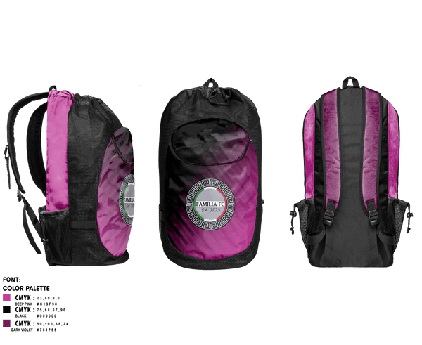 Gear Bag, Familia Fc, Men's Soccer, Teamtime, Team time, sublimation, custom sports apparel, team uniforms, spirit wear, spiritwear, sports uniforms, custom shirts, team store, custom team store, fundraiser sports, apparel fundraiser