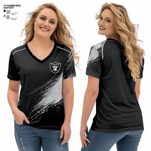 Women's Short Sleeve Vneck Shirt, Drexel Hill Raiders, Spirit Store, Teamtime, Team time, sublimation, custom sports apparel, team uniforms, spirit wear, spiritwear, sports uniforms, custom shirts, team store, custom team store, fundraiser sports, apparel fundraiser