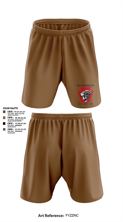 Charger Co. / 2-112th Infantry Battalion 37738588 Athletic Shorts With Pockets - 122