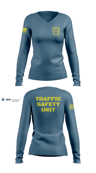 Womens Long Sleeve Vneck Shirt, Traffic Safety Unit, , Teamtime, Team time, sublimation, custom sports apparel, team uniforms, spirit wear, spiritwear, sports uniforms, custom shirts, team store, custom team store, fundraiser sports, apparel fundraiser