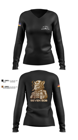 Womens Long Sleeve Vneck Shirt, 10 EAEF Bronze Crew, , Teamtime, Team time, sublimation, custom sports apparel, team uniforms, spirit wear, spiritwear, sports uniforms, custom shirts, team store, custom team store, fundraiser sports, apparel fundraiser