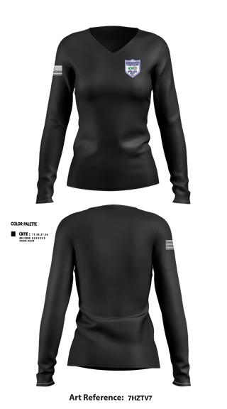 Womens Long Sleeve Vneck Shirt, Andover Township Police Department, , Teamtime, Team time, sublimation, custom sports apparel, team uniforms, spirit wear, spiritwear, sports uniforms, custom shirts, team store, custom team store, fundraiser sports, apparel fundraiser