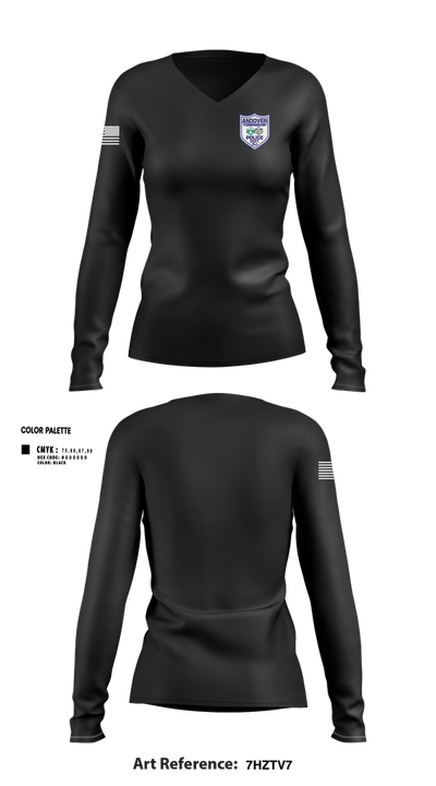 Andover Township Police Department 13076231 Women's Long Sleeve V-neck Shirt - 102