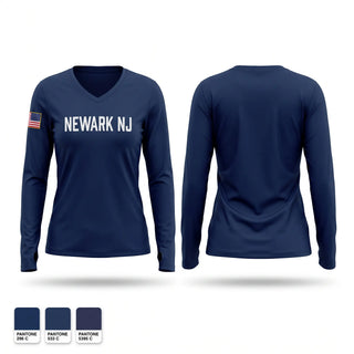 Womens Long Sleeve Vneck Shirt, Newark NJ, Fire Department, Teamtime, Team time, sublimation, custom sports apparel, team uniforms, spirit wear, spiritwear, sports uniforms, custom shirts, team store, custom team store, fundraiser sports, apparel fundraiser