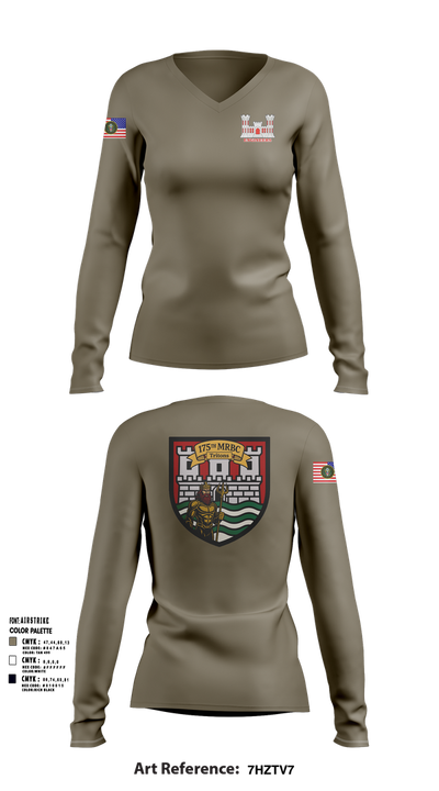 175th MRBC 2368764 Women's Long Sleeve V-neck Shirt - 2