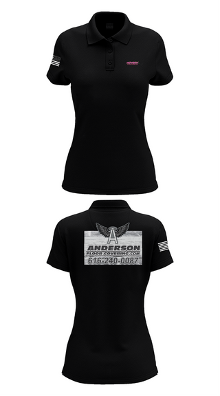 Womens Short Sleeve Performance Polo, Anderson Floor Covering, , Teamtime, Team time, sublimation, custom sports apparel, team uniforms, spirit wear, spiritwear, sports uniforms, custom shirts, team store, custom team store, fundraiser sports, apparel fundraiser
