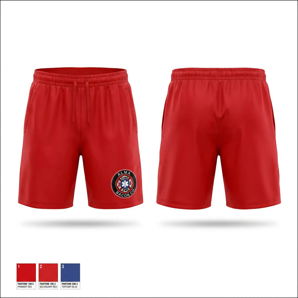 Athletic Shorts With Pockets, BACON FIRE DEPARTMENT, Fire Department, Teamtime, Team time, sublimation, custom sports apparel, team uniforms, spirit wear, spiritwear, sports uniforms, custom shirts, team store, custom team store, fundraiser sports, apparel fundraiser