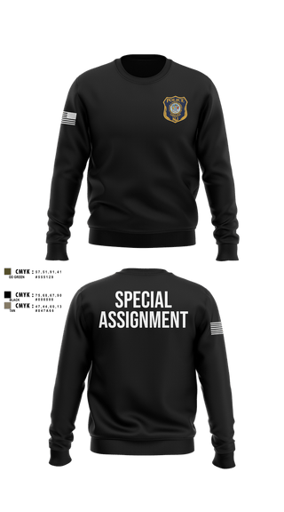 Crew Neck Sweatshirt, Special assignment OFC, Police, Teamtime, Team time, sublimation, custom sports apparel, team uniforms, spirit wear, spiritwear, sports uniforms, custom shirts, team store, custom team store, fundraiser sports, apparel fundraiser