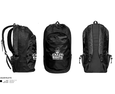 Gear Bag, Crazy Eights Grappling Club, Wrestling, Teamtime, Team time, sublimation, custom sports apparel, team uniforms, spirit wear, spiritwear, sports uniforms, custom shirts, team store, custom team store, fundraiser sports, apparel fundraiser