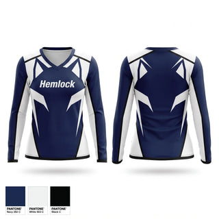 Womens Long Sleeve Vneck Shirt, Hemlock, Wrestling, Teamtime, Team time, sublimation, custom sports apparel, team uniforms, spirit wear, spiritwear, sports uniforms, custom shirts, team store, custom team store, fundraiser sports, apparel fundraiser